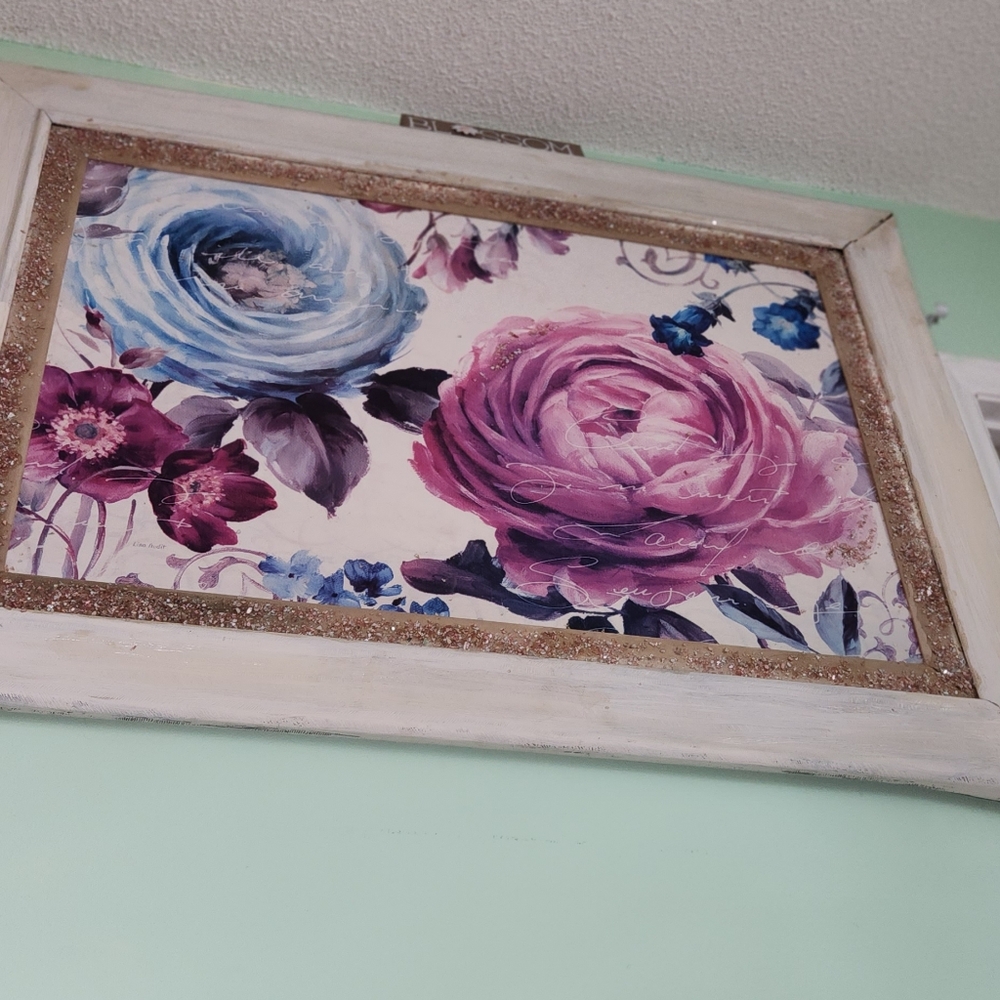 Large wall roses art work hand crafted